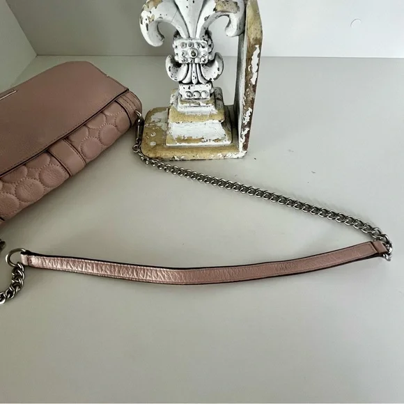 Rebecca Minkoff Love Crossbody Blush Pink Quilted Leather Feminine Quiet Luxury - Picture 13 of 15